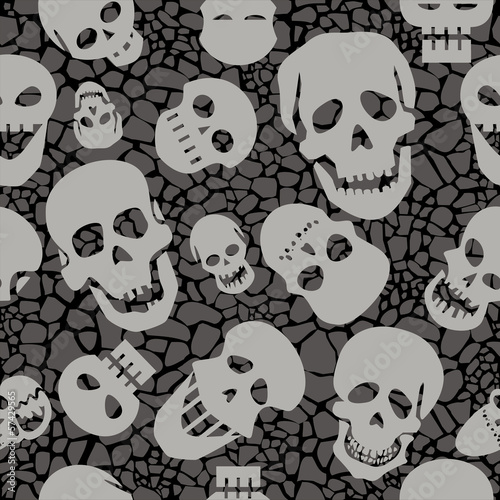 Seamless pattern with skulls