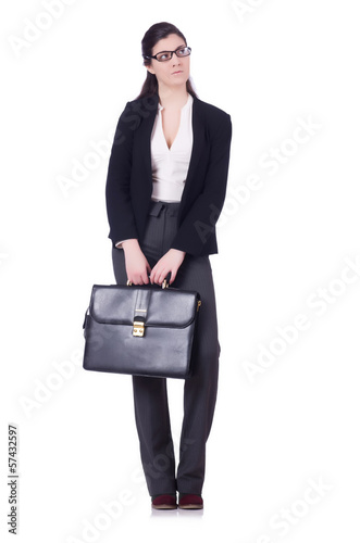 Businesswoman isolated on the white