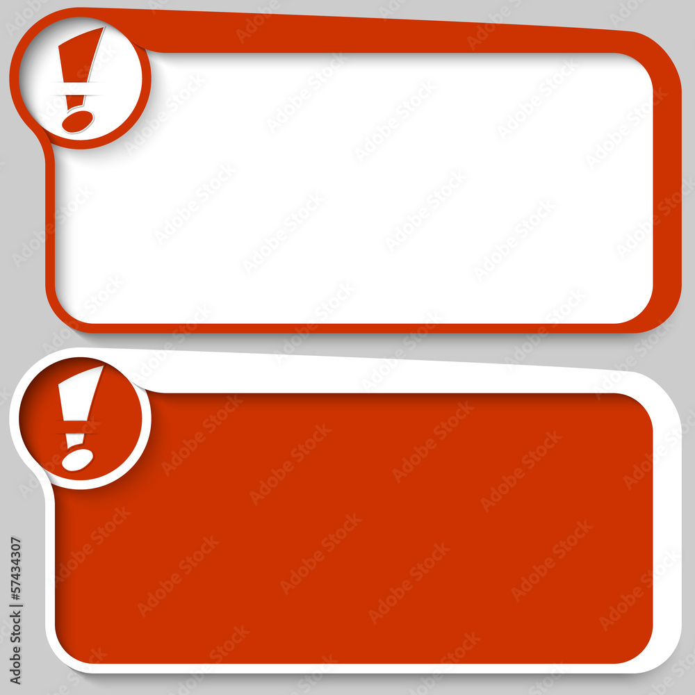 two red vector text box and exclamation mark two red vector text box and exclamation mark