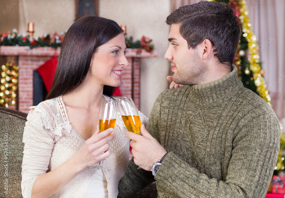 couple celebrate Christmas night couple celebrate Christmas night
