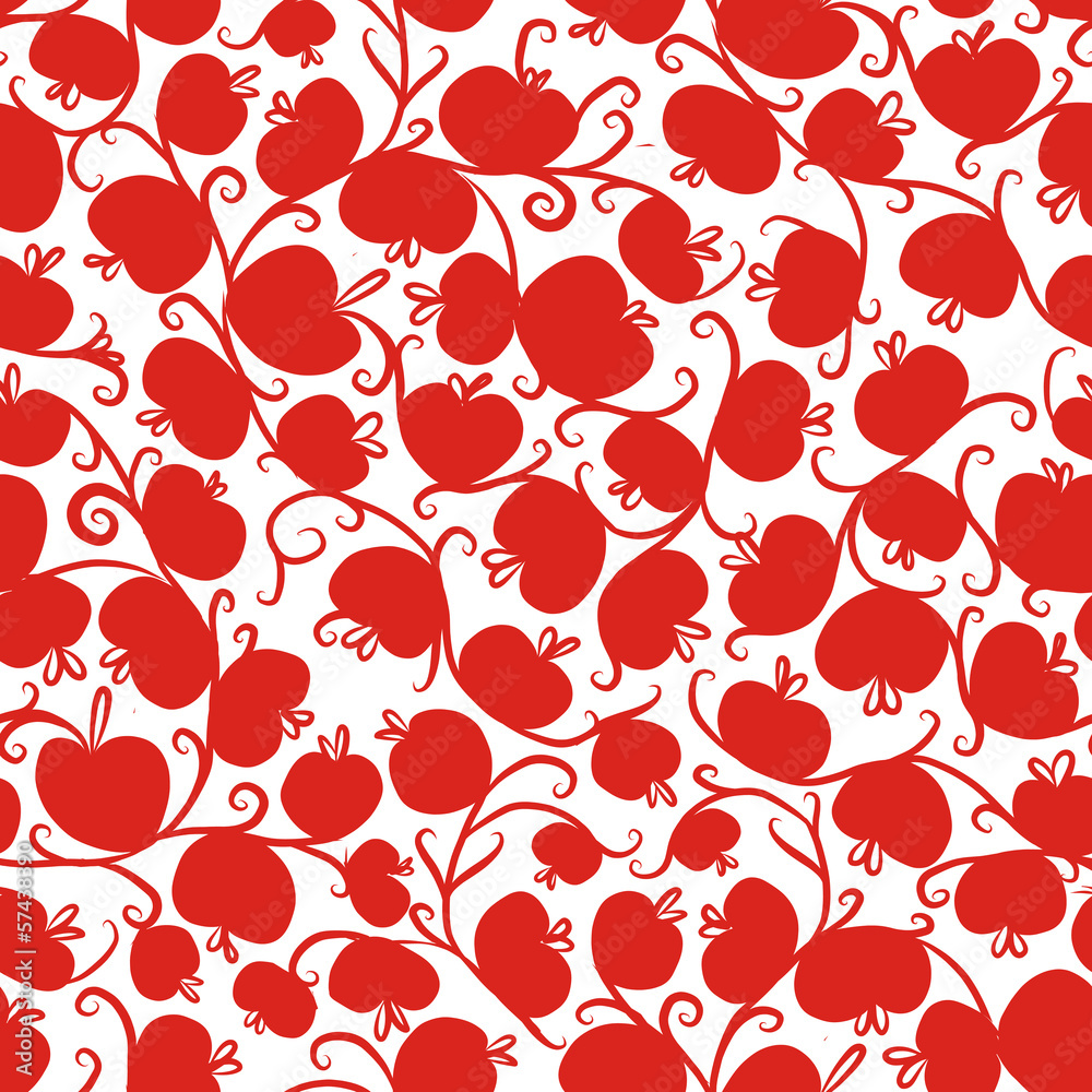 Seamless pattern with red apples for your design Seamless pattern with red apples for your design