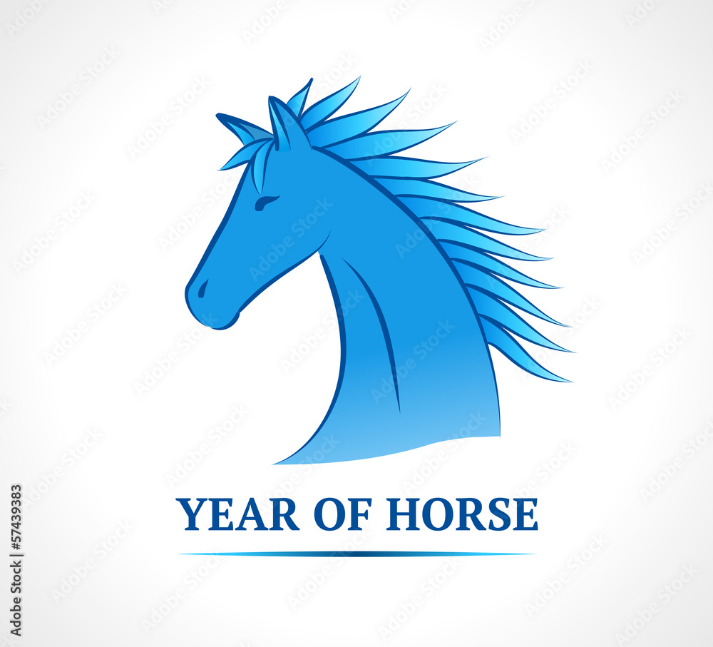 Blue horse. Symbol of new year 2014. Blue horse. Symbol of new year 2014.