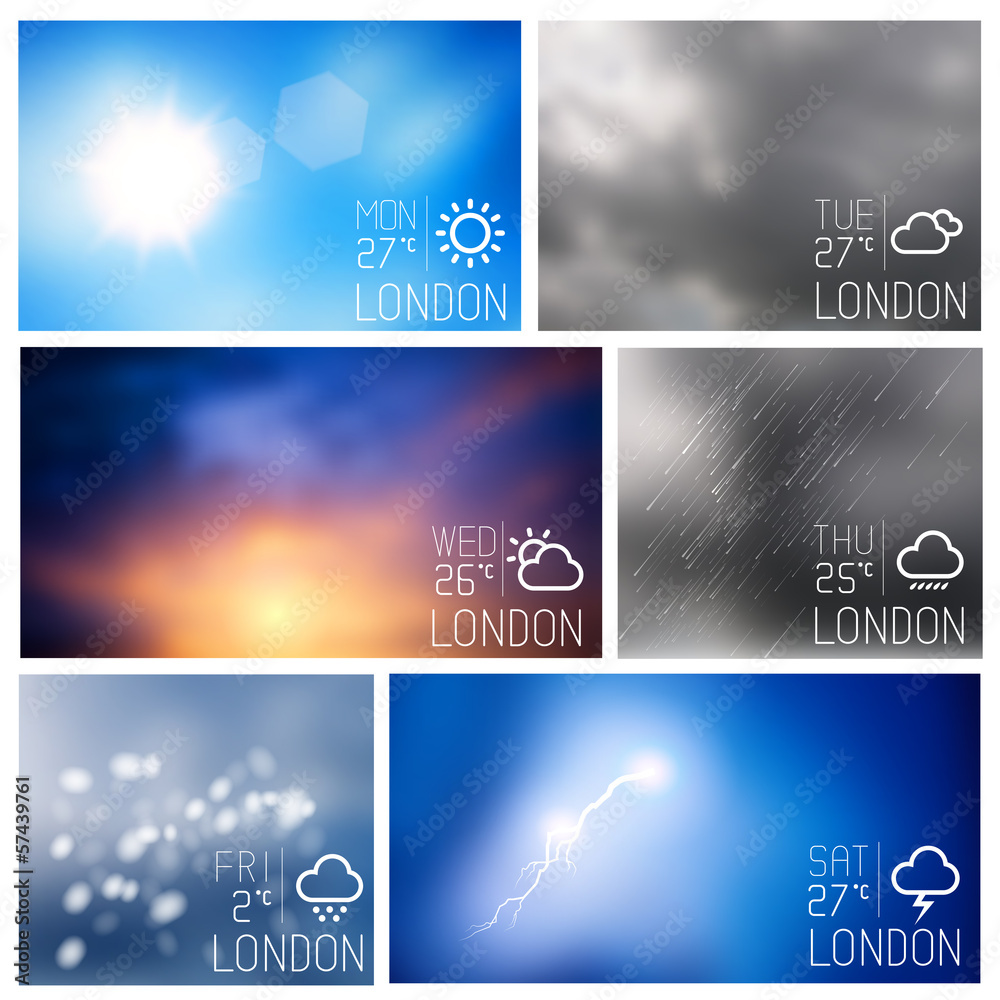 Weather Boxes Vector Set