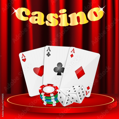 casino background.set of objects for a casino on a background of