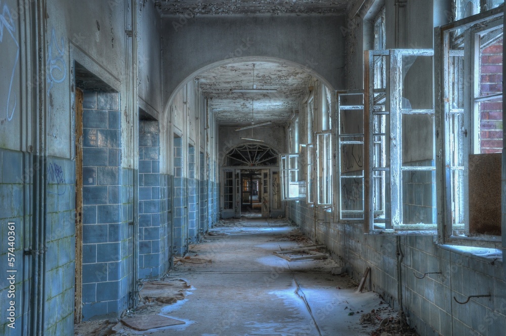 Corridor in an abandoned hospital in beelitz