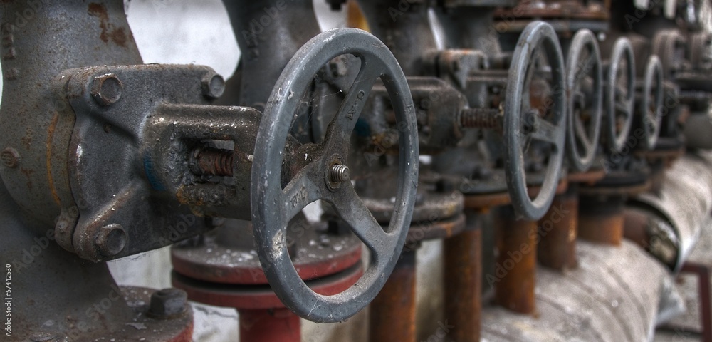 Old pipes with valves Old pipes with valves