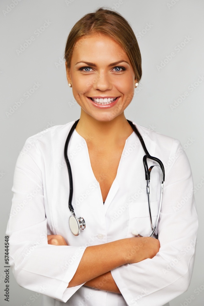 Beautiful young female doctor with stethoscope Beautiful young female doctor with stethoscope