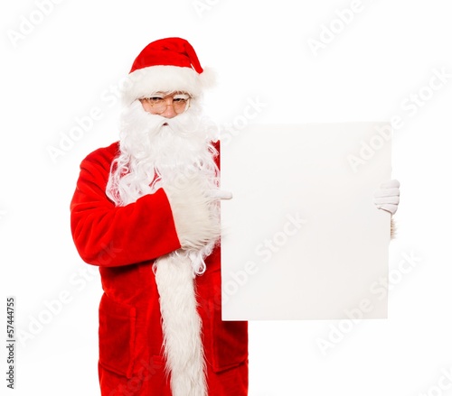 Santa Claus with  blank notice board © Nejron Photo