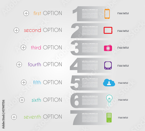 Infographic templated with paper number shapes