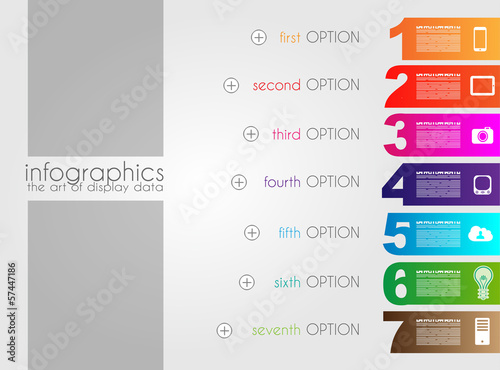 Infographic templated with paper number shapes