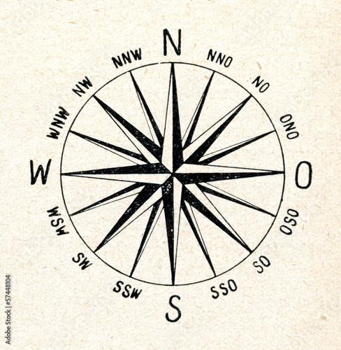 A 16-point compass rose