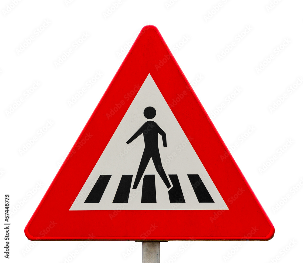 Traffic sign for pedestrian crossing Traffic sign for pedestrian crossing