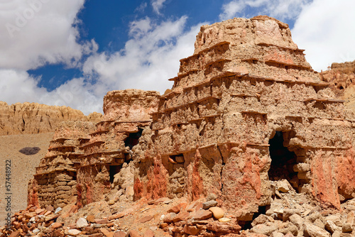Ancient Stupa in Khyunglung Kingdom, Tibet photo