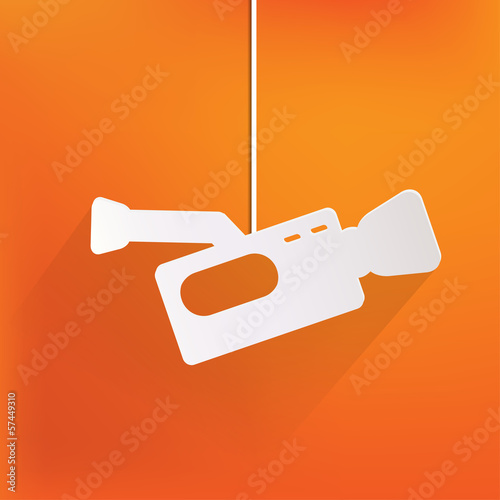 Videocamera web icon, flat design