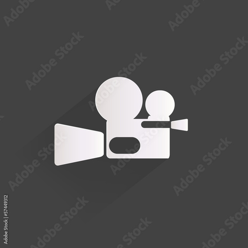 Videocamera web icon, flat design