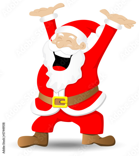 Weihnachtsmann der sich freut auf weißem Hintergrund