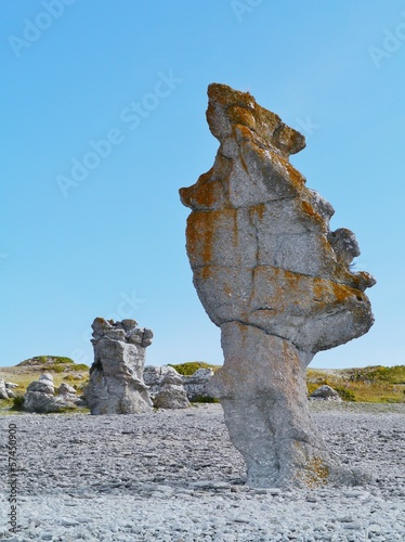 Raukars at the coast of the island Faro