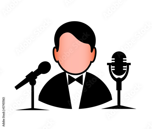 man with microphone