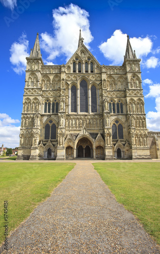 West Facade Salisbury Cathedral, England ,UK