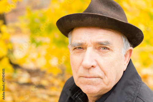 Close up portrait of an elderly man