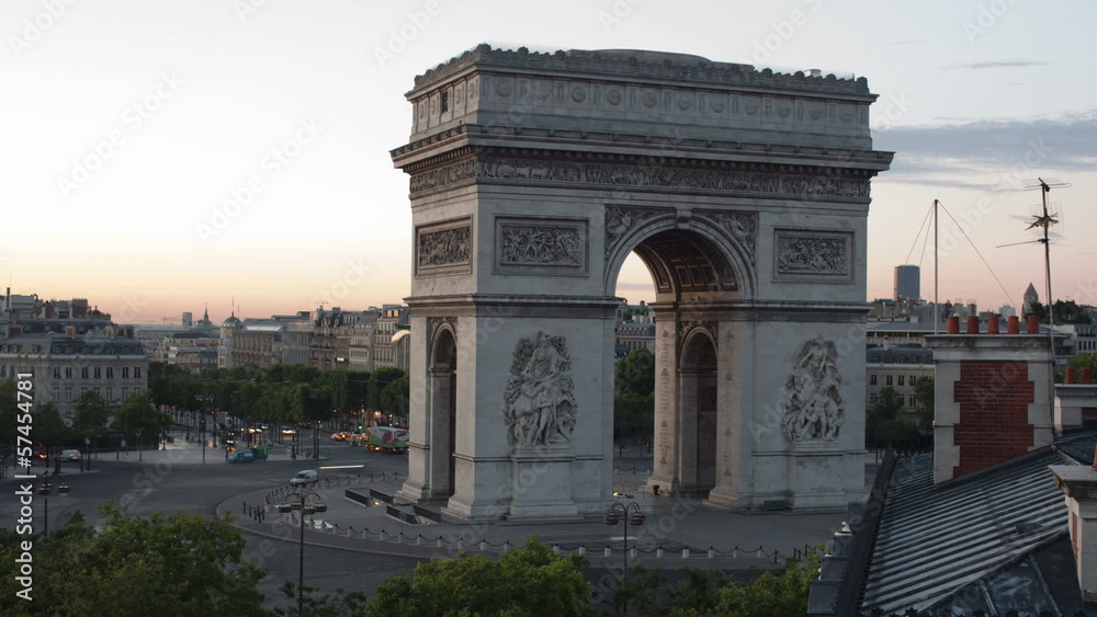Timelapse of the arc de triomphe, paris 