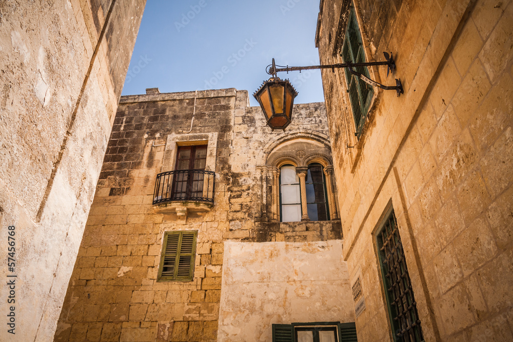 Medieval street in Mdina, Malta