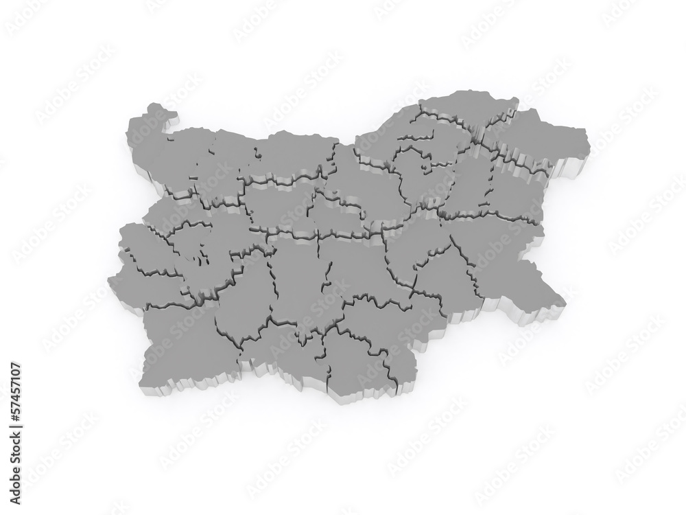 Three-dimensional map of Bulgaria. Three-dimensional map of Bulgaria.