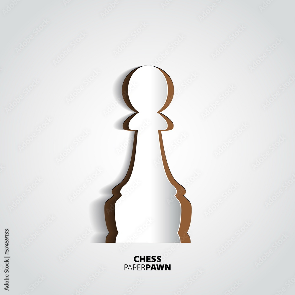 Fototapeta premium Pawn chess piece from paper - vector illustration