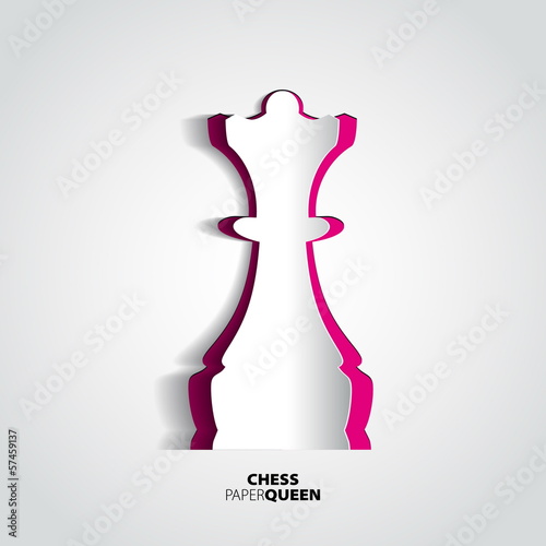 Queen chess piece from paper - vector illustration