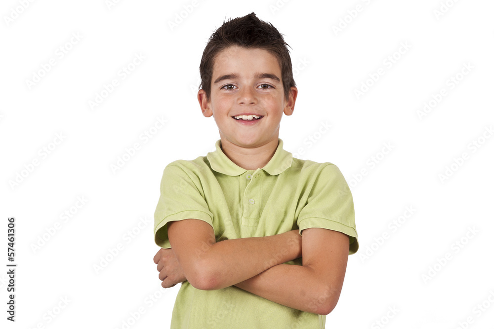 portrait of boy with arms crossed