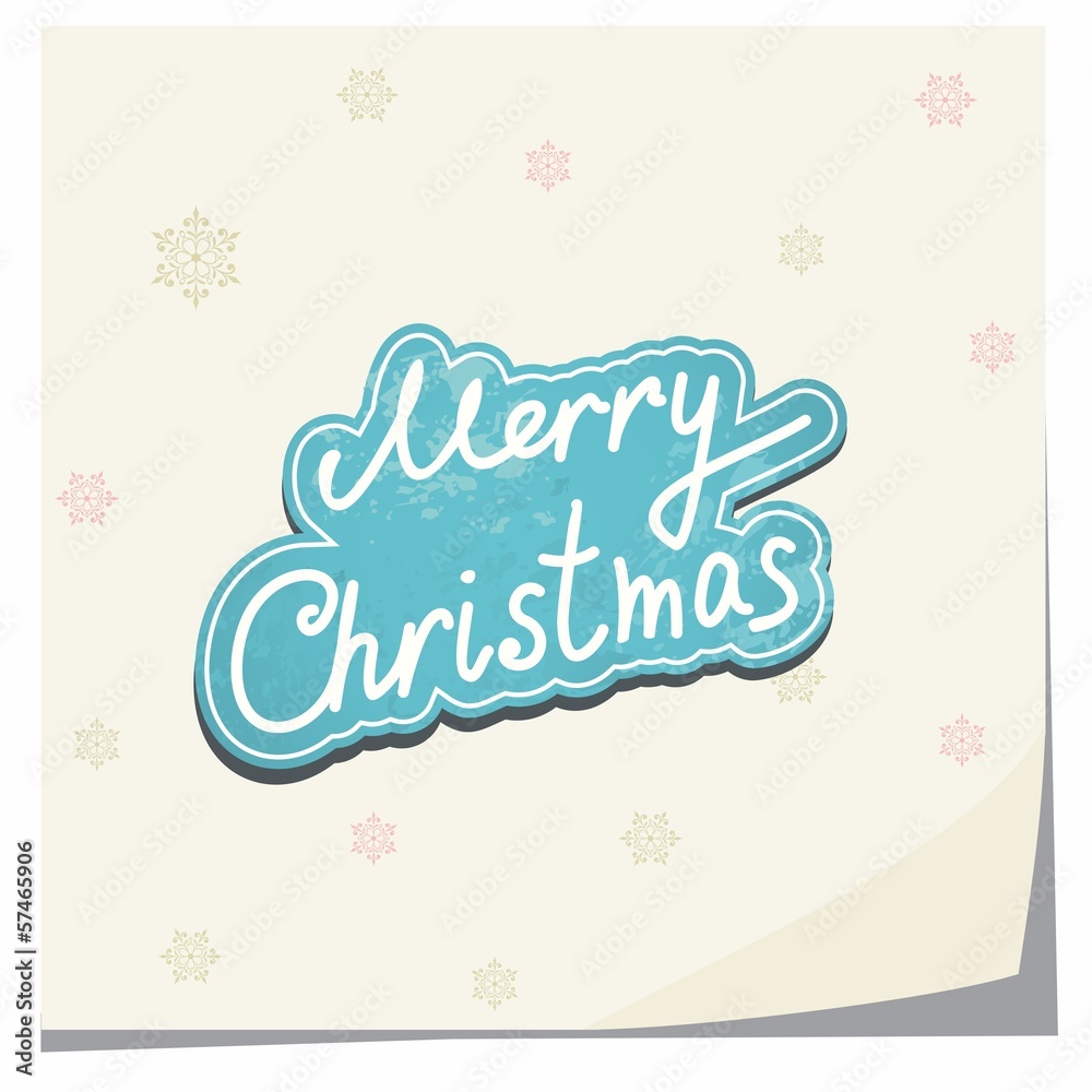 Christmas Greeting Card. Merry Christmas lettering.