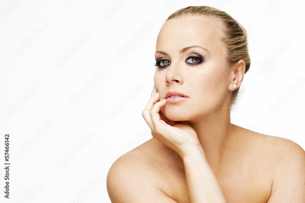 Beautiful woman with perfect skin and blond hair. Beautiful woman with perfect skin and blond hair.