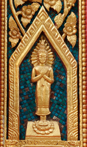 Native Thai style of pattern on window  temple