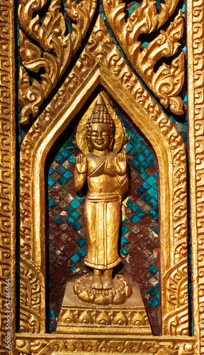 Native Thai style of pattern on window  temple