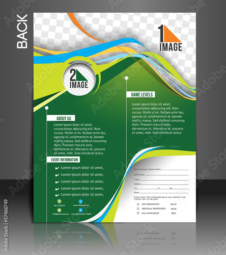 Tennis Competition Back Flyer Template
