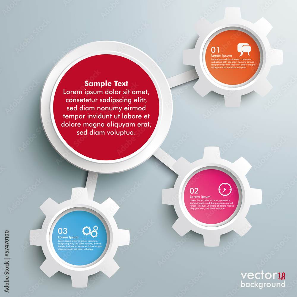 Infographic Big Circle 3 Small Gears Infographic Big Circle 3 Small Gears