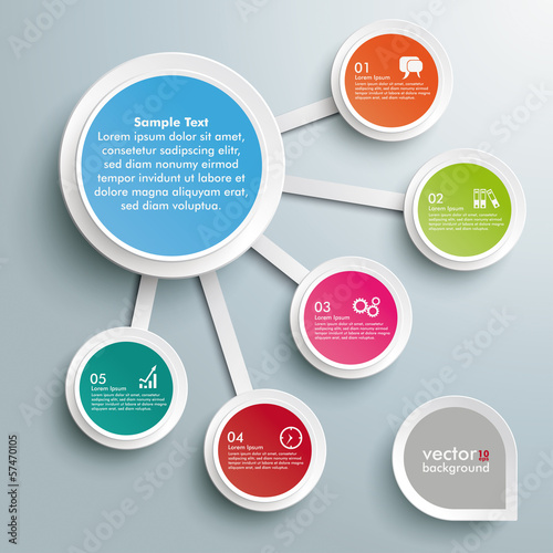 Infographic Big And 5 Small Circles