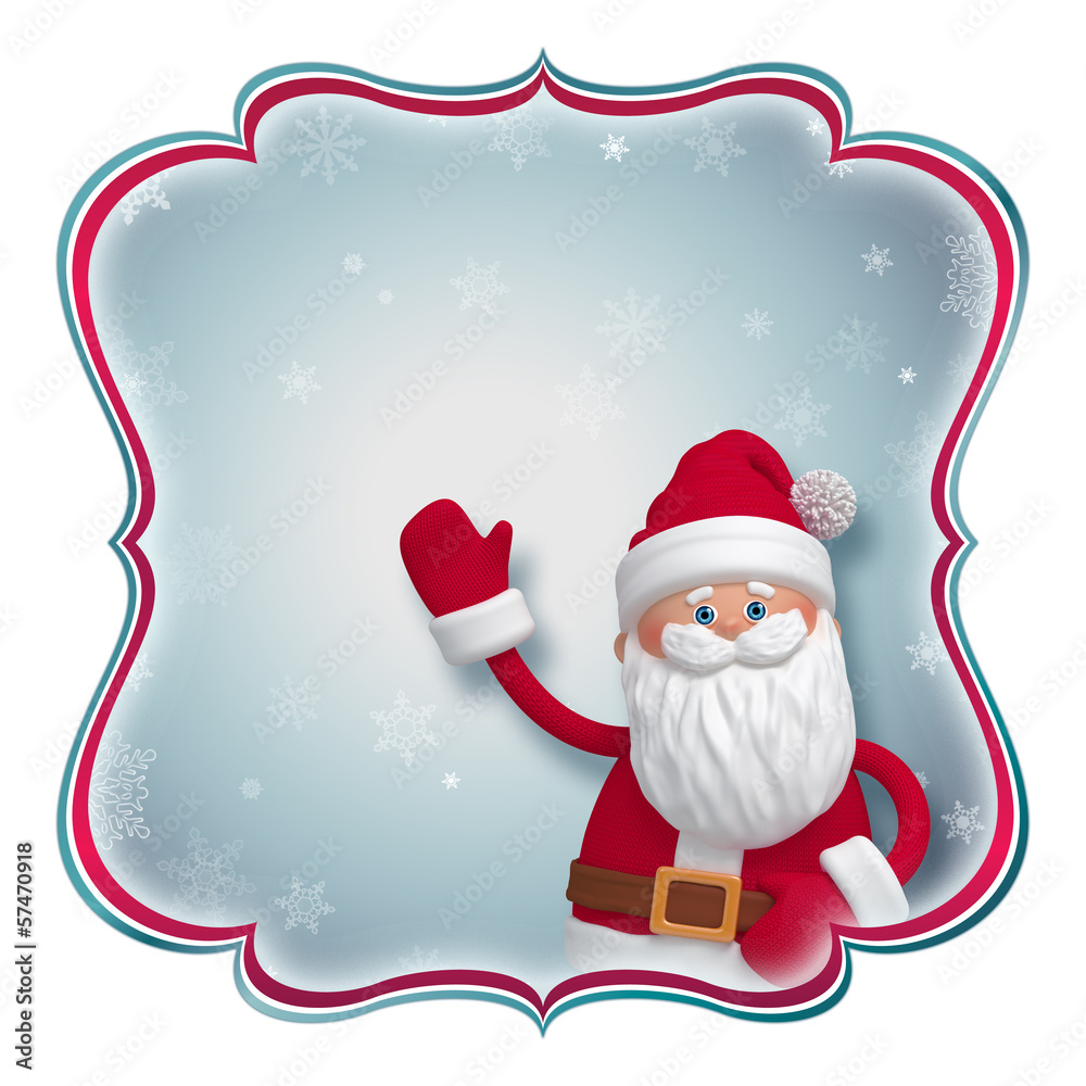 Christmas label with Santa Claus, place your text