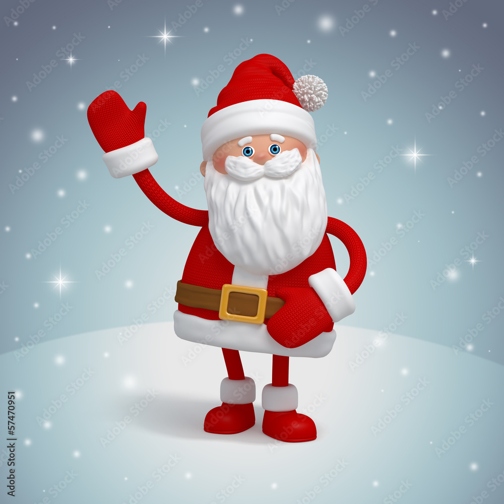 Christmas Santa Claus, funny 3d cartoon character