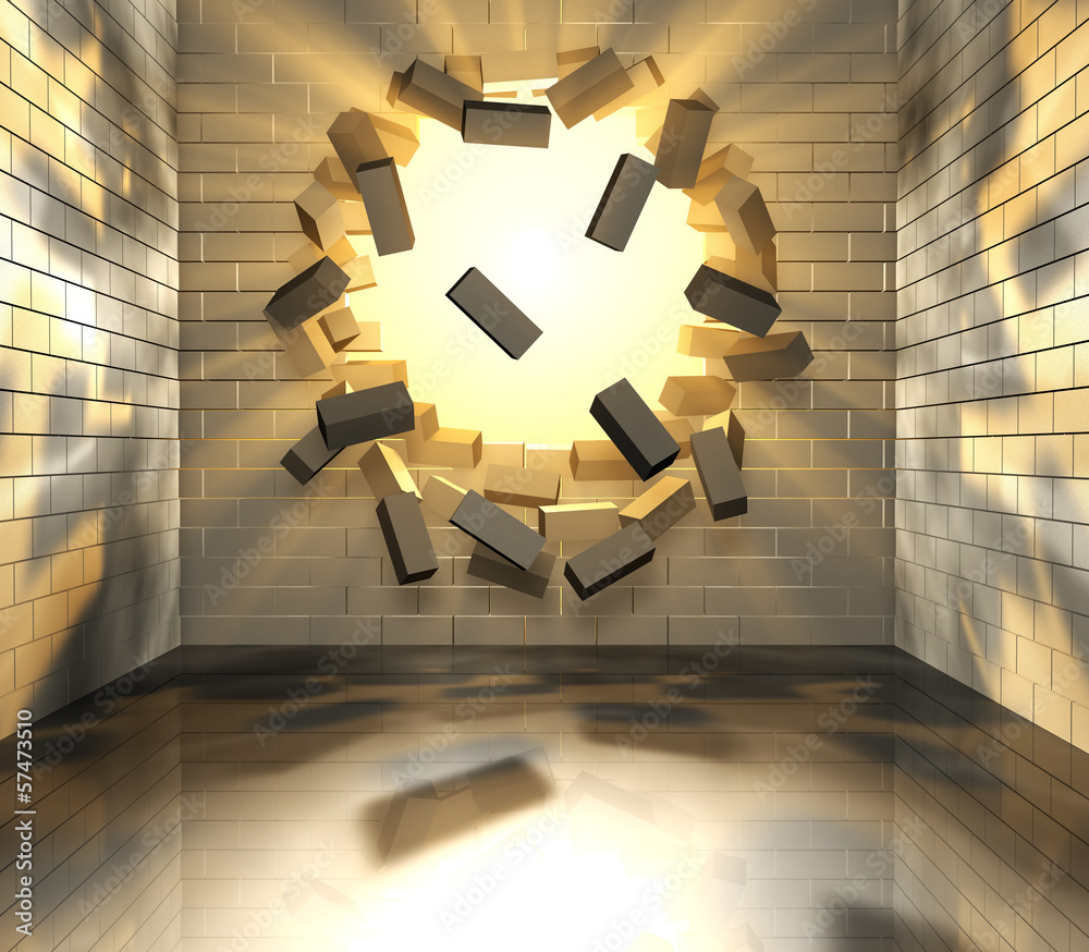 Was Kostet Ein Mauerdurchbruch Für Eine Tür Mauer Durchbruch Raum Stock-Illustration | Adobe Stock