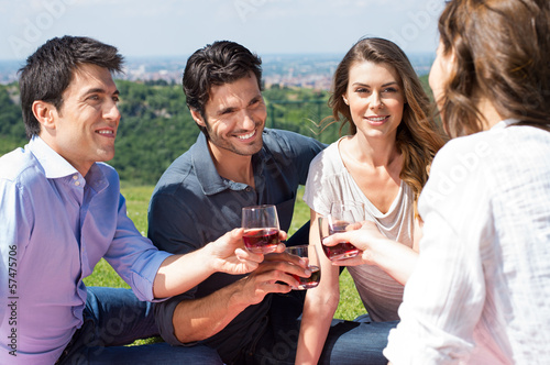 Group Of Friends Enjoying Wine