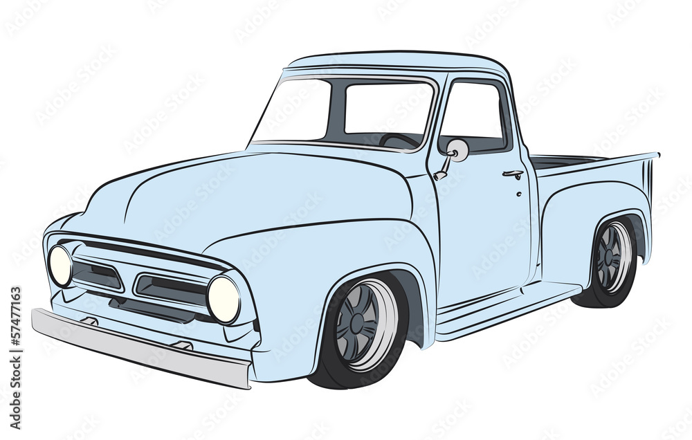 Old pickup coloured digital drawing