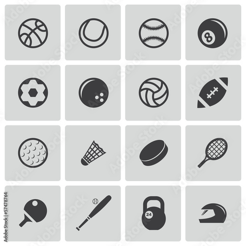 Vector black sport icons set