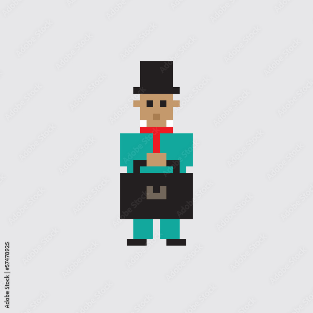 Obraz premium Pixel businessman icon.