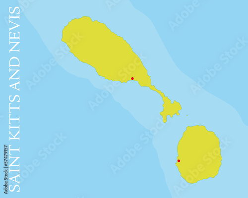 Federation of Saint Kitts and Nevis Vector Map