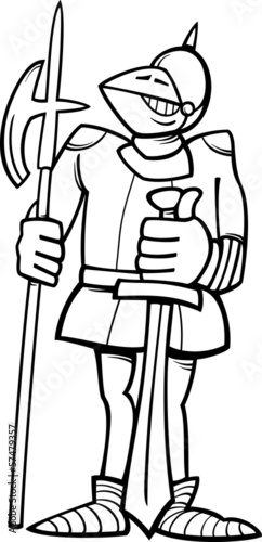 knight in armor cartoon coloring page