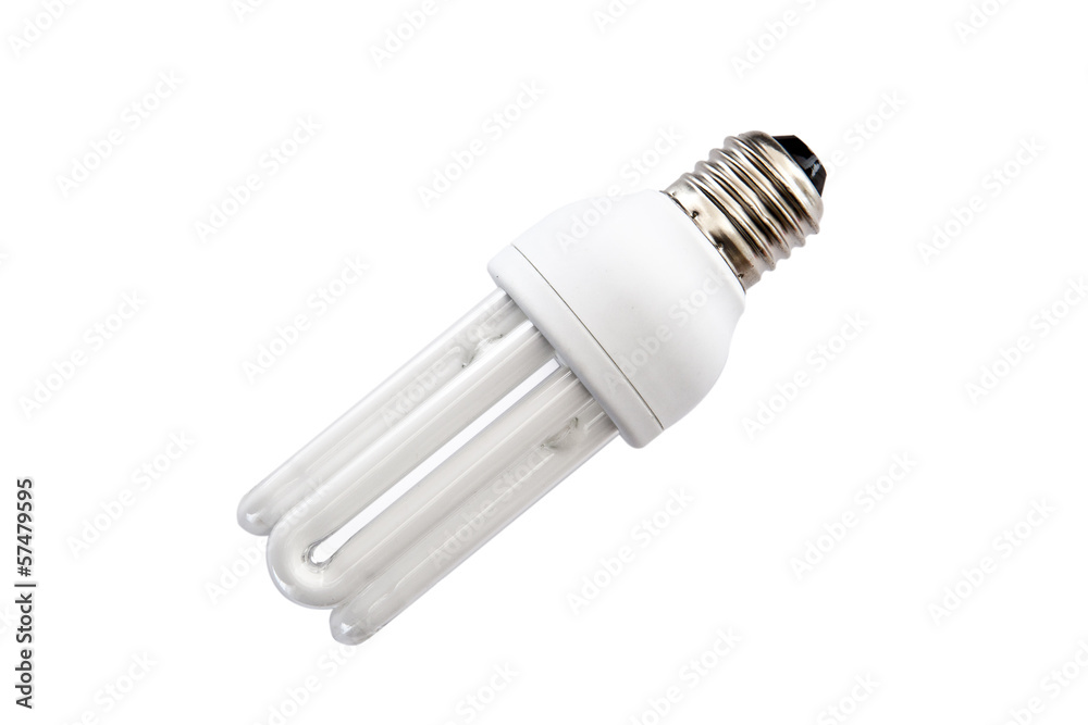 Energy saving light bulb on white background isolated Energy saving light bulb on white background isolated