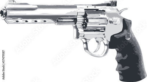 Revolver illustration vector, gun