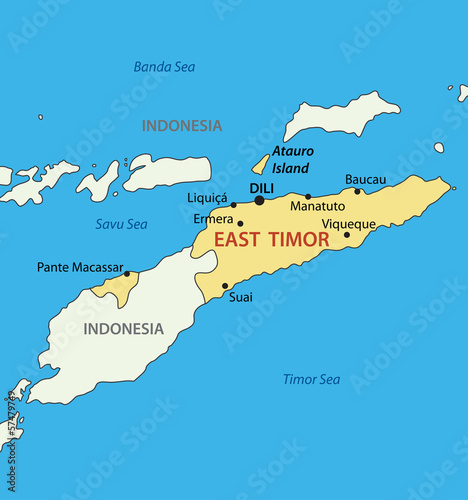 Democratic Republic of Timor-Leste - East Timor - vector map