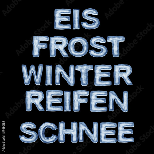 Winterreifen Eis Font Vorlage 3D